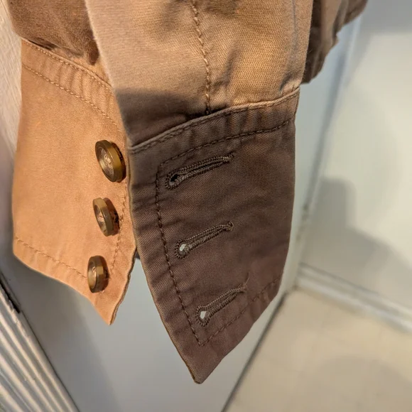 OLD NAVY Vintage Women's Military Style Tan Double-Breasted Jacket | XL - Picture 2 of 5